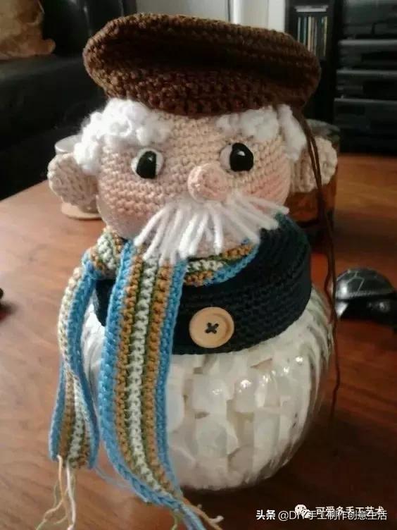 旧瓶子改花瓶套的钩法,旧玻璃瓶编织教程