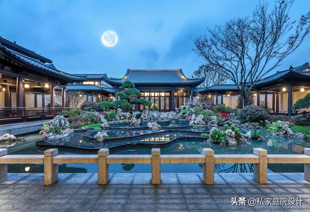 中式庭院石头造景效果图,庭院景观置石技法