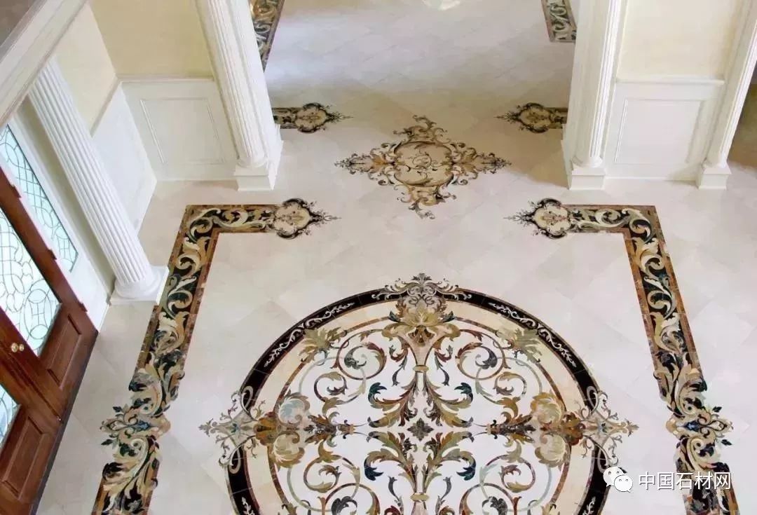 中式别墅石材水刀拼花图册,顶级石材水刀拼花