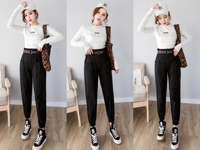 冬款黑色哈伦裤的十种搭配方法,秋冬黑色牛仔哈伦裤高级穿搭