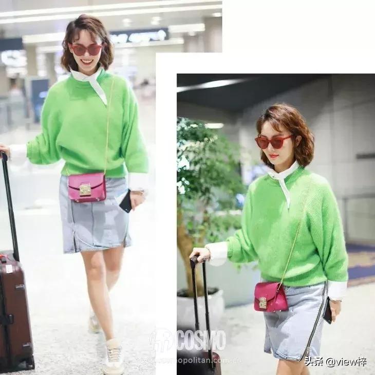 刘雯同款羊毛衫穿搭,初恋风的毛衣