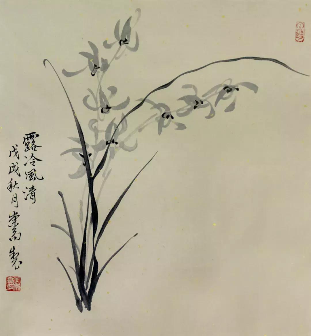 梅兰竹菊国画中的山石画法,梅兰竹菊国画写意教学视频