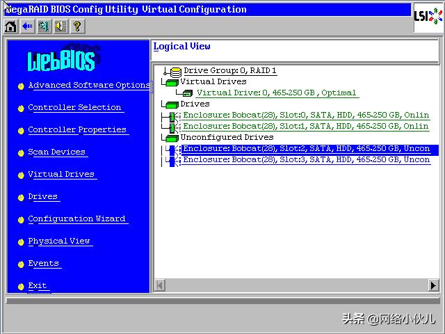 Ctrl+H快捷键阵列卡配置步骤(例如2008IMR/2108/2208、9271)