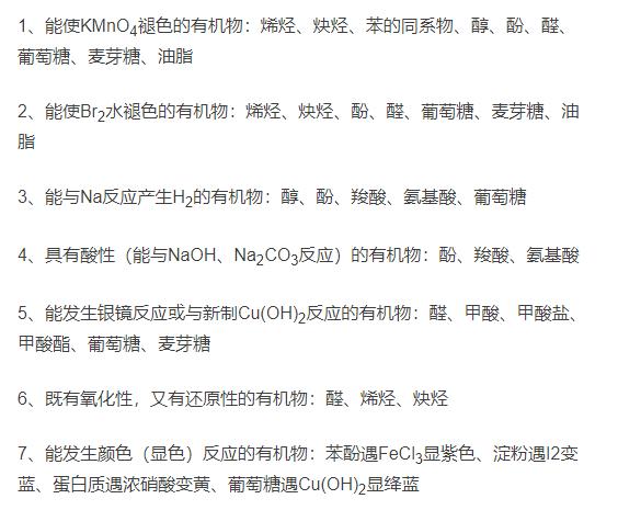 高中化学官能团的总结,高中化学官能团能和哪些物质反应