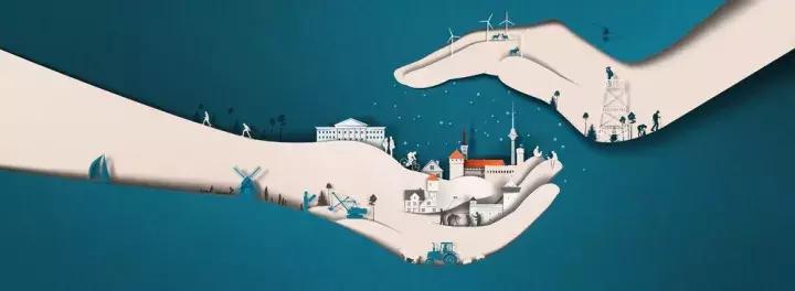 剪纸风格插画,剪纸效果字体