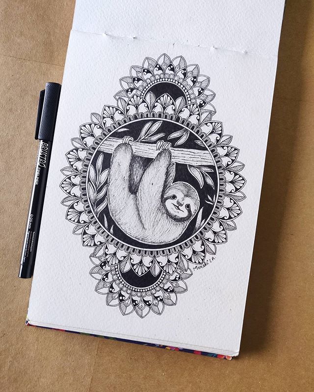 抽象曼陀罗艺术与可爱动物的创意结合:繁复精美,附绘画基础图案