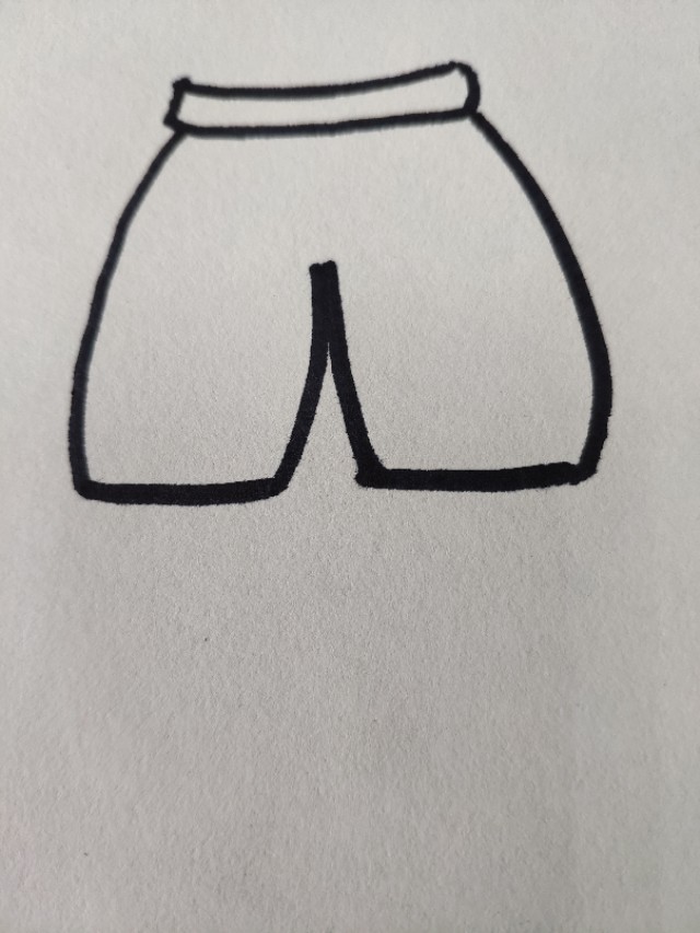 如何画短裤的简笔画步骤,短裤短袖简笔画