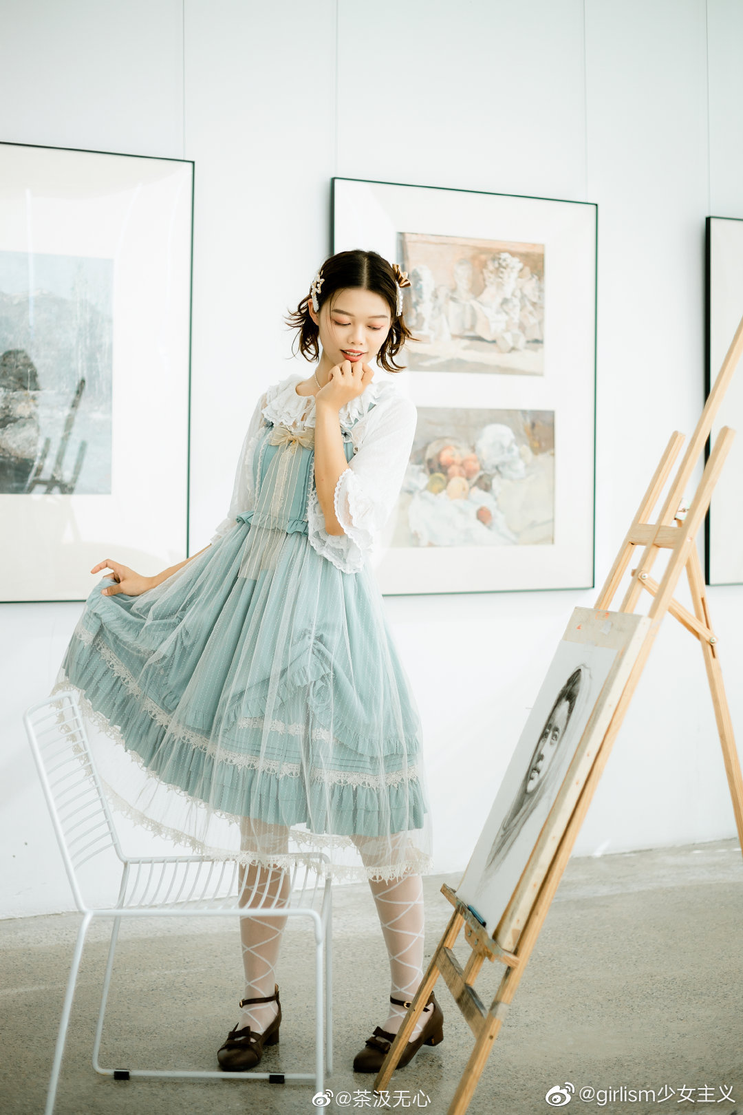 显瘦蓝色lolita夏季,好看显白凉快的lolita