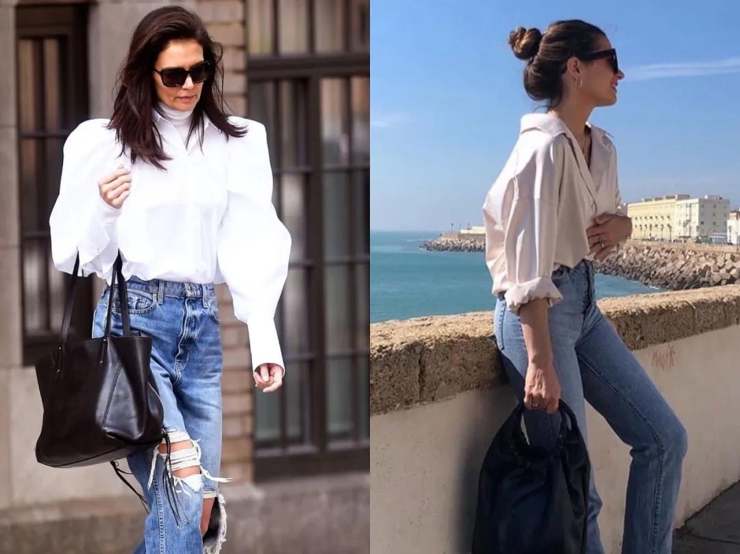 周雨彤的穿搭白衬衫,周雨彤刘雯钟楚曦