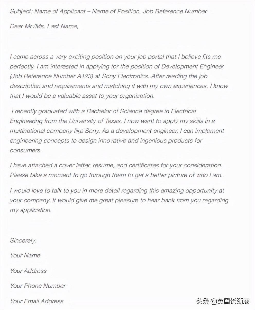 coverletter求职写作模板,coverletter求职信模板