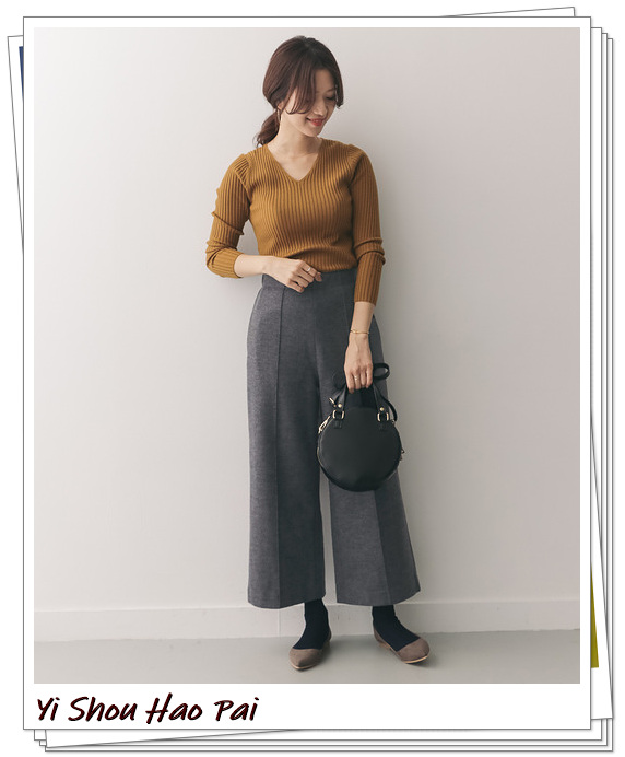 到脚踝的阔腿裤子搭配什么鞋子,米白九分阔腿裤如何搭配上衣