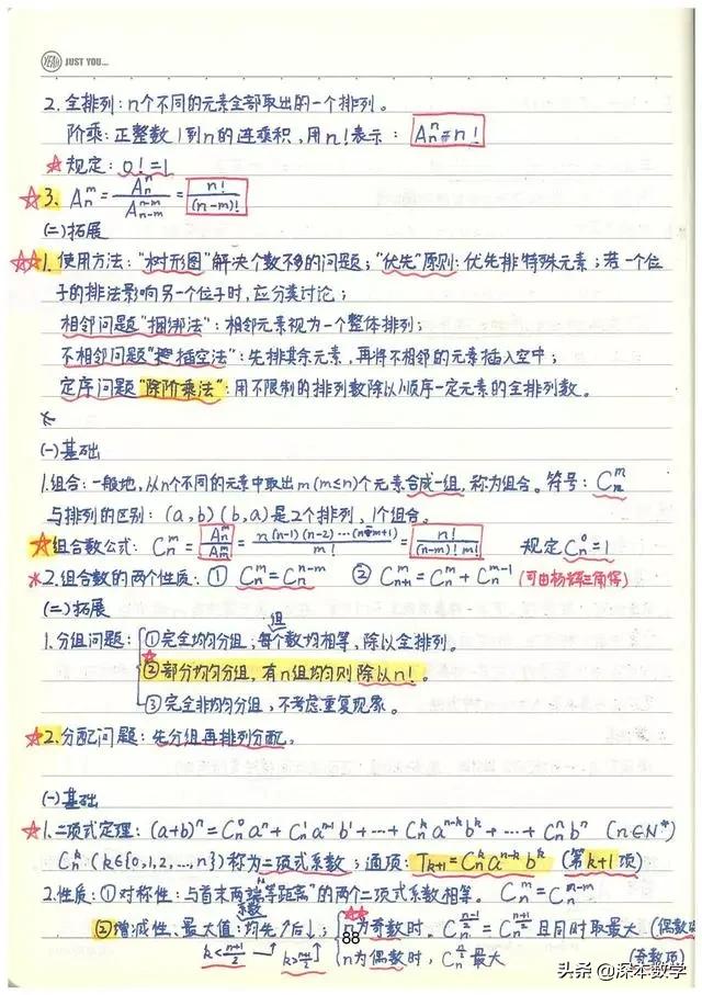 高考数学147分学霸手写笔记完整版,高考数学140+提分笔记