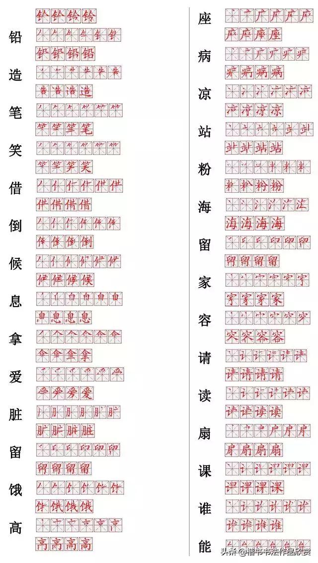 常用的300个汉字笔顺笔画演示之25,常用的300个汉字笔顺笔画演示之20