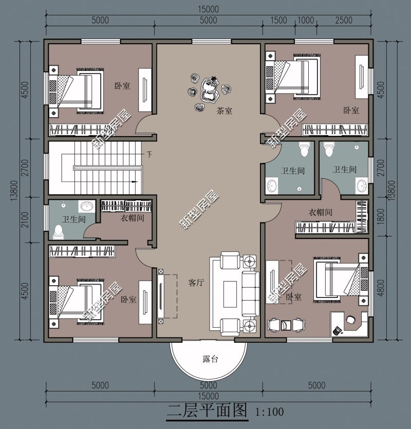 18米宽10米进深双拼两层别墅图纸,农村两层别墅怎么建