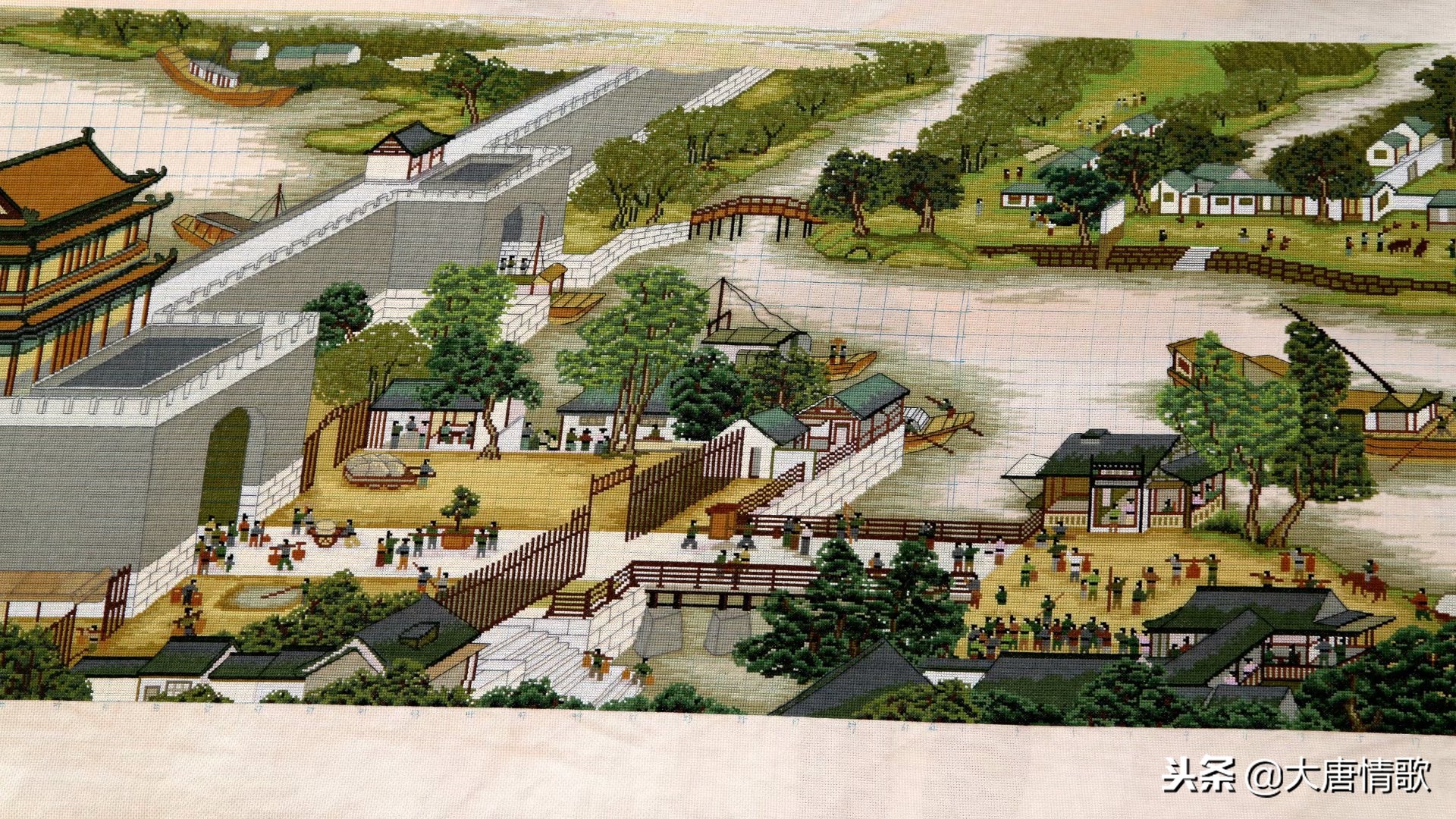 十字绣清明上河图完整照片,清明上河图十字绣真实视频