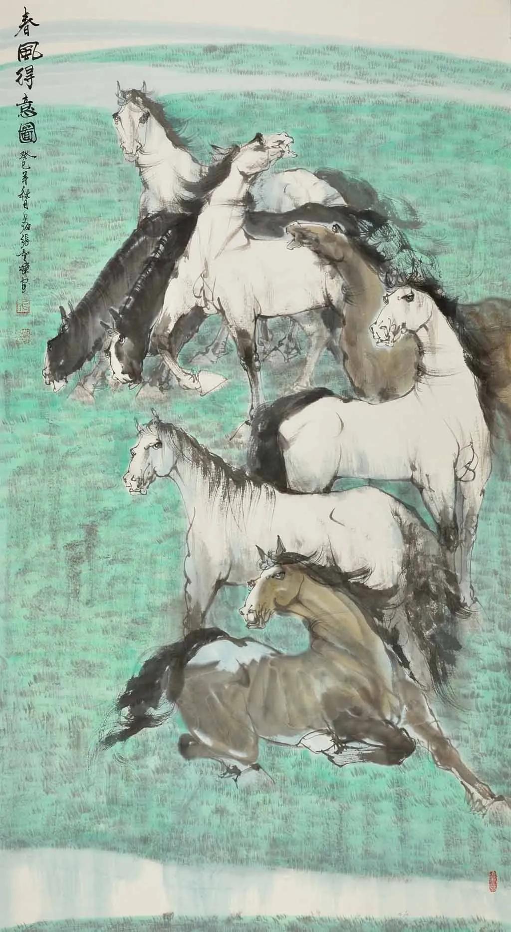 八骏雄风字画,名家精品国画八骏图