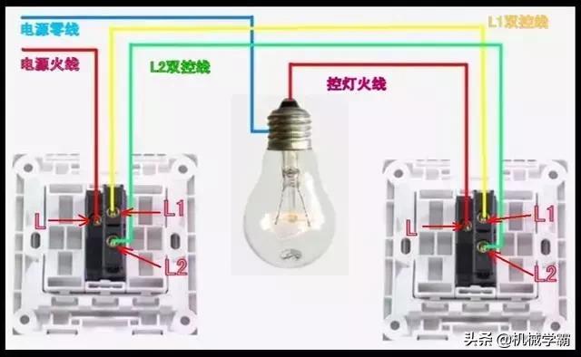 一控单控怎么接线图,一控双控三控四控接线图解