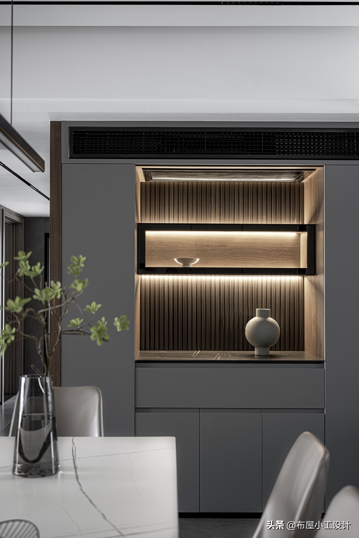 极简原木风别墅胡桃木,极简胡桃木风格全屋效果图