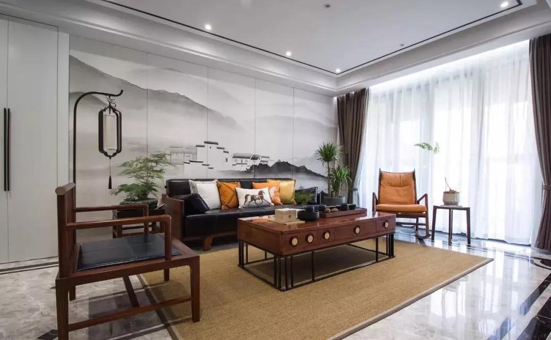 浅色中式电视柜一体背景墙,简单便宜的中式风格的电视墙