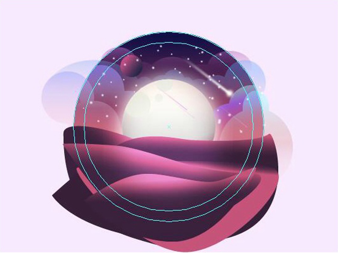 ai绘制梦幻星球,ai教程制作几何图