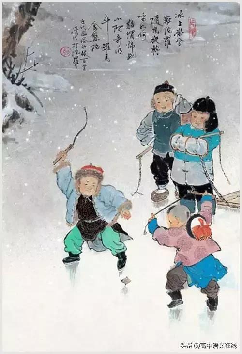 100首诗词图片,100首诗词100张风俗图太美了