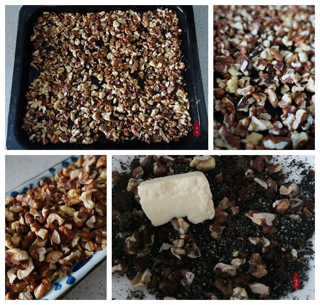 东北野生山核桃馅糖三角,红糖花生芝麻核桃做糖饼