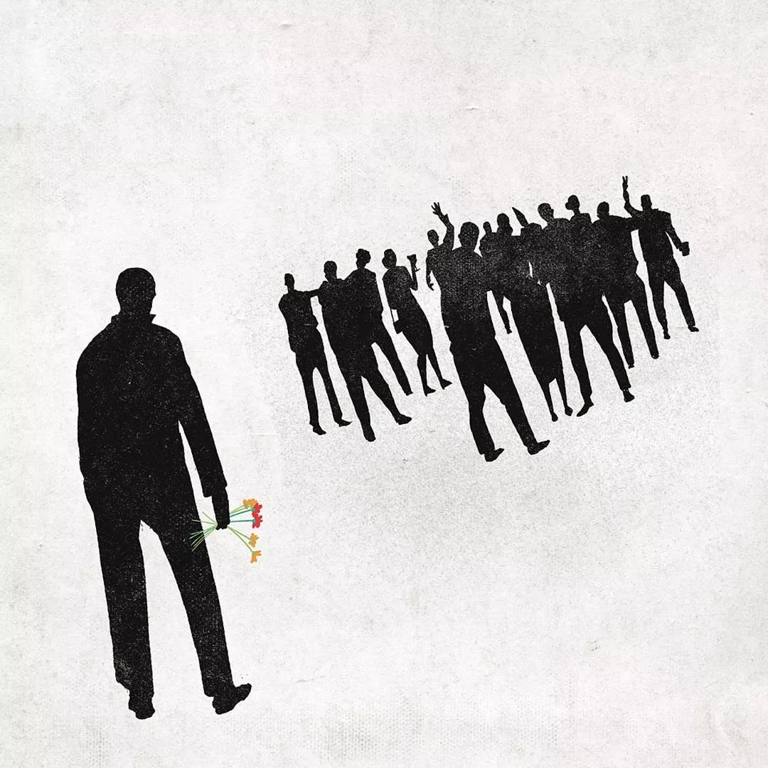 插画抑郁手绘,抑郁症患者眼中的世界插画