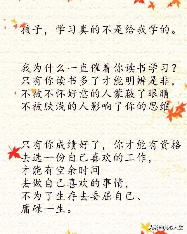 孩子自己带没指望任何人,孩子不能靠父母要自己努力