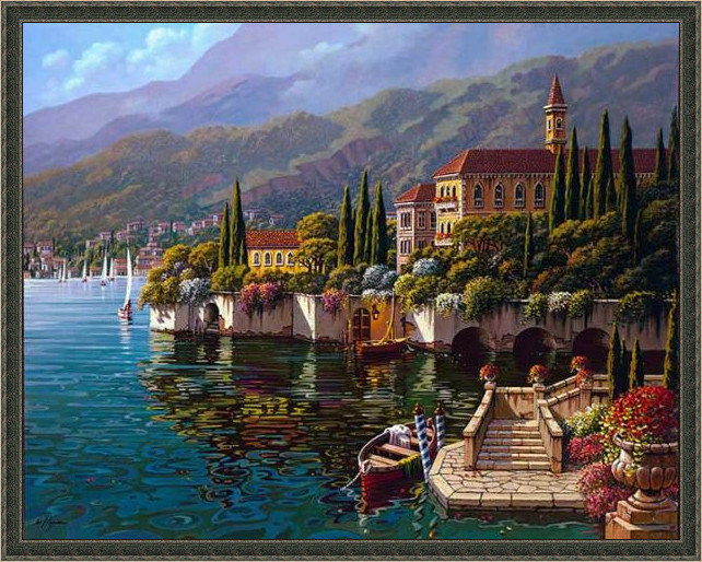 精美绝伦的世界顶级的风景油画,诗情画意的山水油画方形