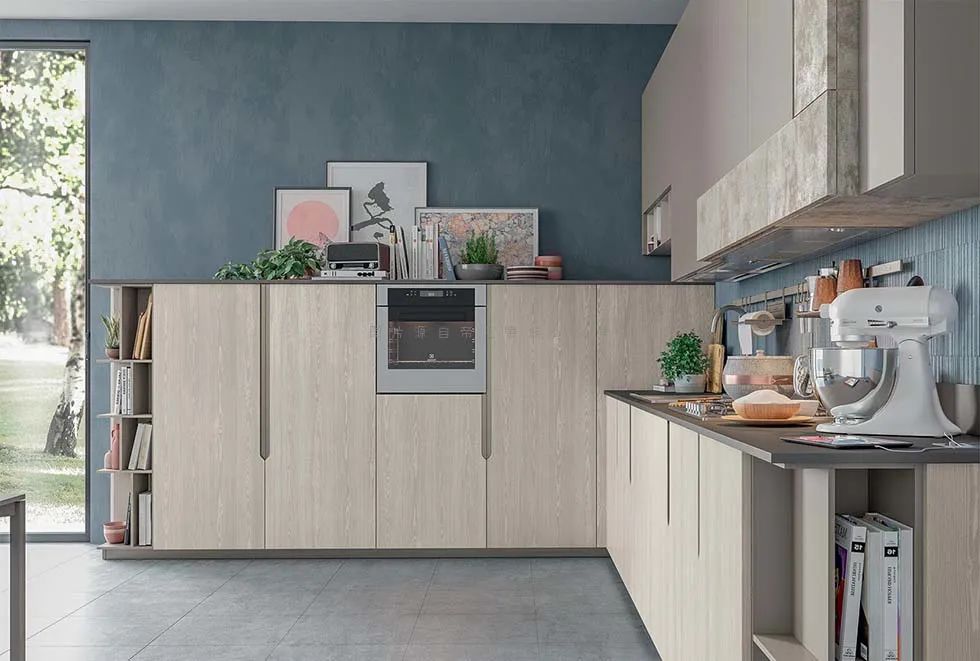 橱柜厨边柜电视柜一体,现代风格厨房橱柜一体柜