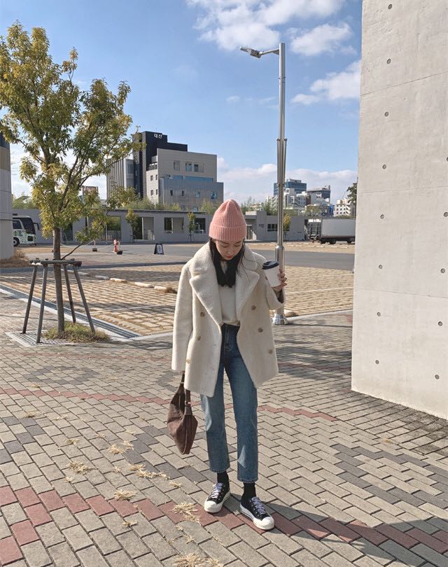 70后洋气羊羔毛外套,洋气羊羔毛外套