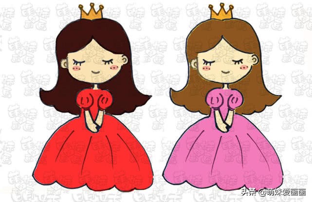 学画可爱的古装小公主简笔画,小公主苏菲亚变成美人鱼的简笔画