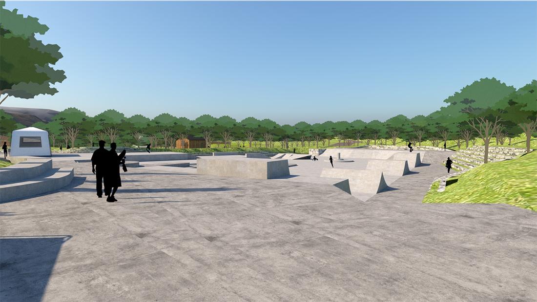 能滑滑板的公园,滑板主题公园设计