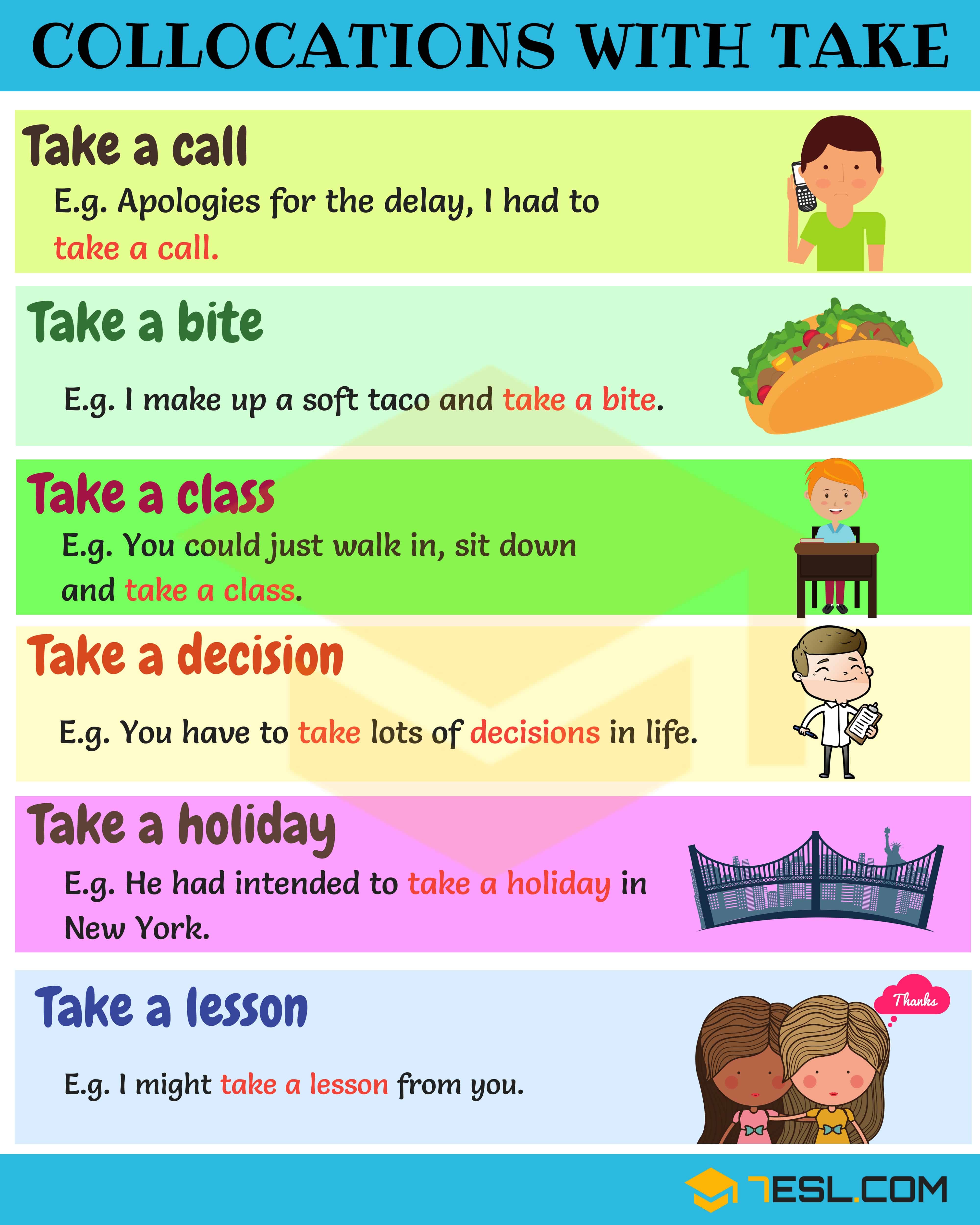 动词+名词的固定搭配（take）