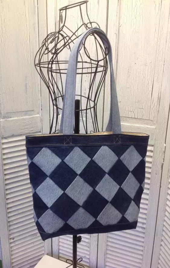 旧的牛仔裤能做什么收纳,旧牛仔裤不要扔改一个包包