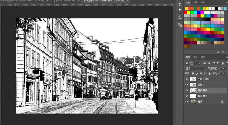 ps如何把图片变成素描涂色,ps滤镜素描半调图案