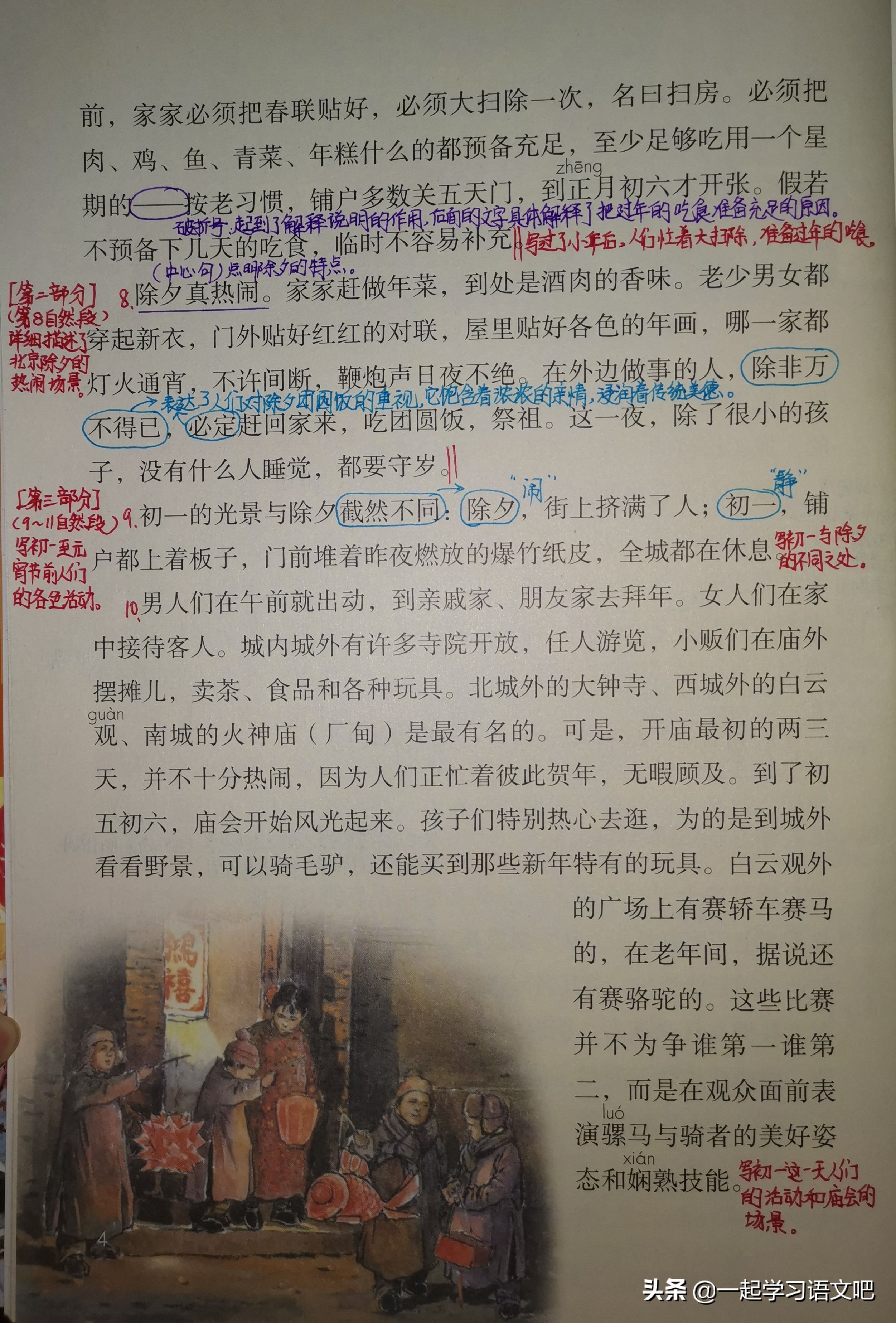 六年级下语文北京的春节知识整理,六下语文第一课北京的春节知识点