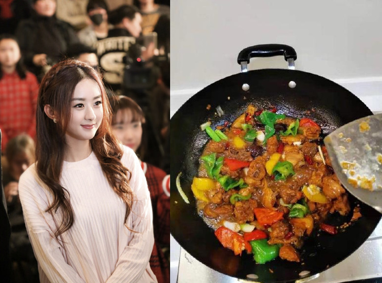 赵丽颖吃苹果vs杨幂吃米饭,赵丽颖明星吃东西视频