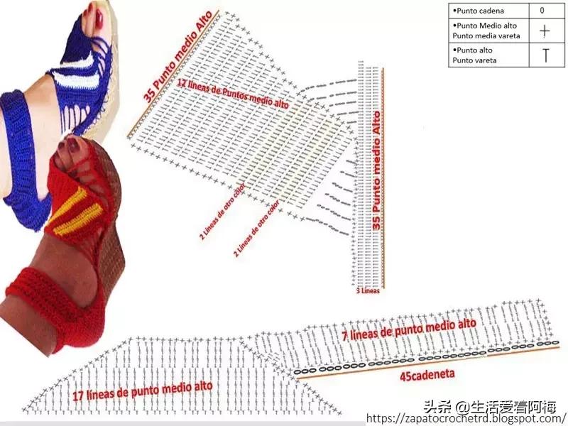 钩针钩出漂亮的毛线鞋图解,钩针钩织有些后跟的鞋子全部教程