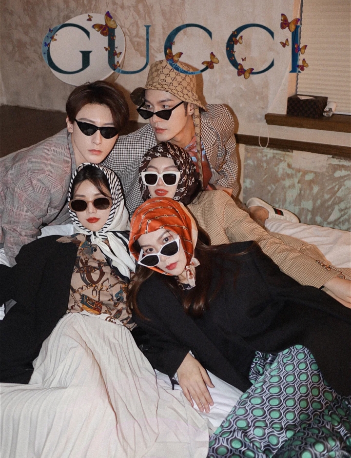 头巾的时尚扎法,lisa头巾造型