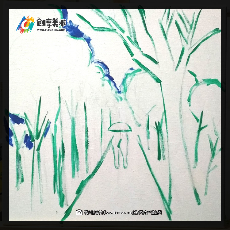 丙烯画教程入门视频风景画,丙烯画教程简单风景椰子树