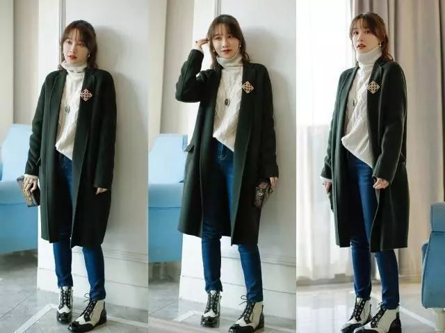 145-150矮个子双面绒大衣过膝,双面绒大衣女中长款鞋子搭配