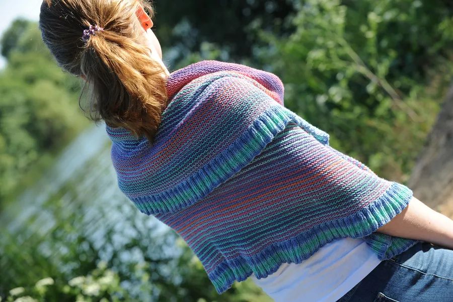 一线连钩成人连衣裙教程,拼花钩衣一线连