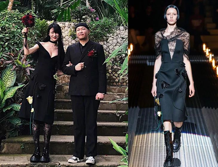 比起穿黑婚纱结婚，她们还可以更酷