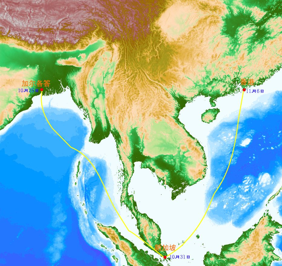 从地图上看八十天环游地球,八十天环游地球五个阶段
