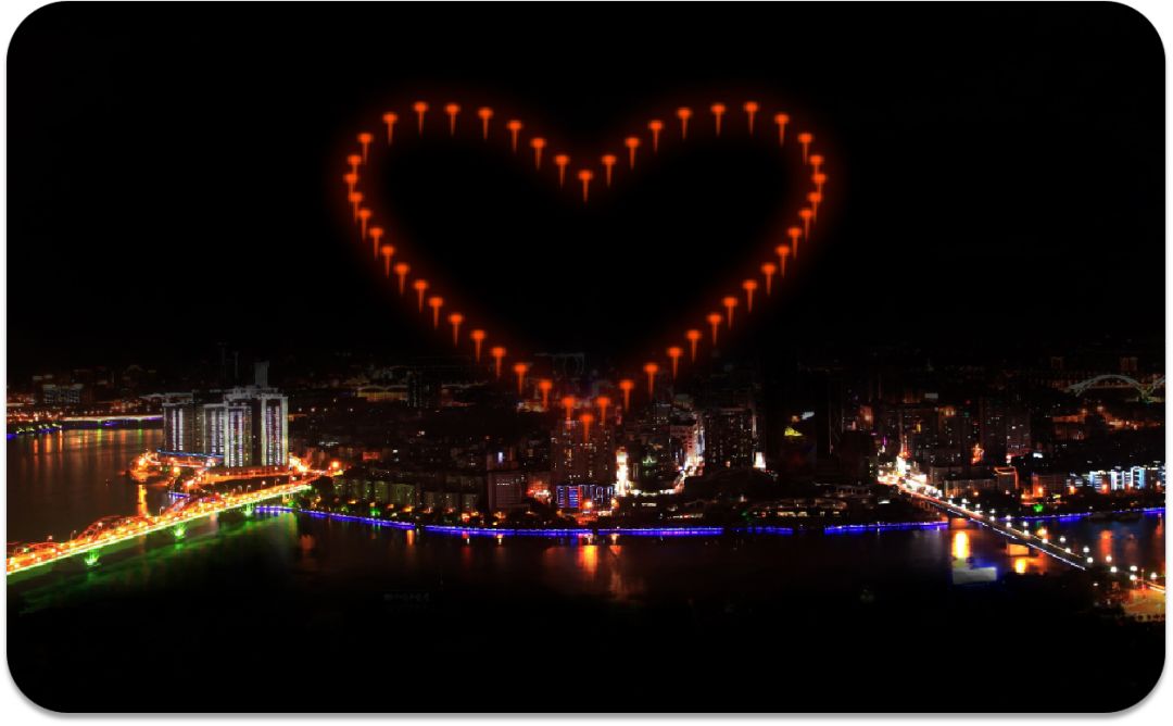 广西柳州夜空灯光秀,柳州大型烟花秀