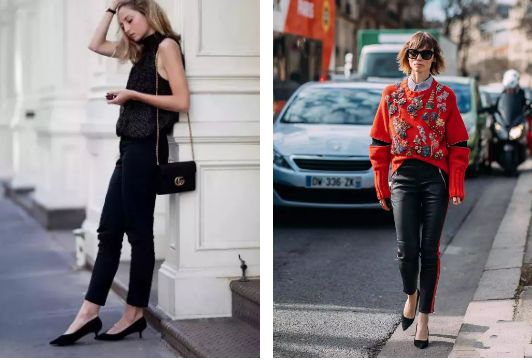 奥黛丽赫本钟爱的猫跟鞋,奥黛丽赫本尖头小黑鞋