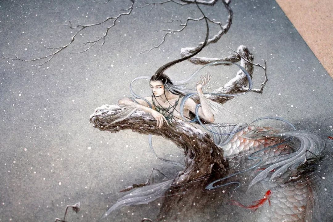 山海经异兽艺术画作,90后画家画山海经