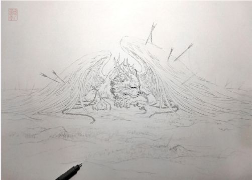 山海经异兽艺术画作,90后画家画山海经