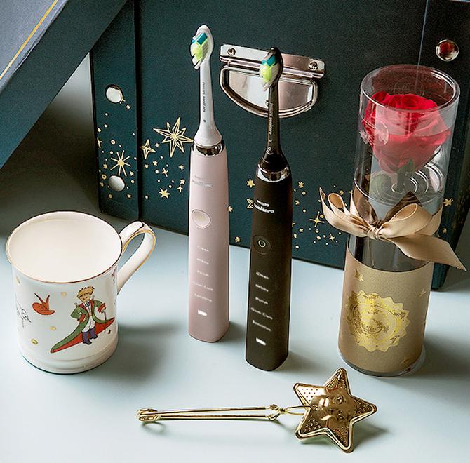 飞利浦声波电动牙刷情侣礼盒,飞利浦牙刷钻石系列最新款